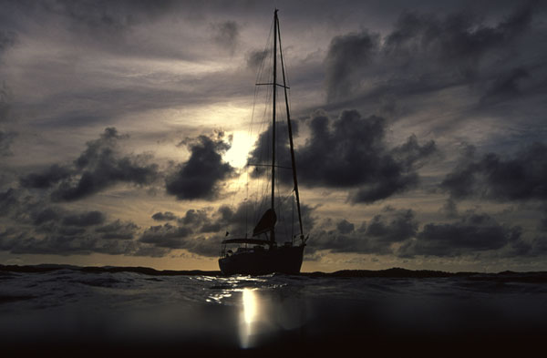 Lone yacht